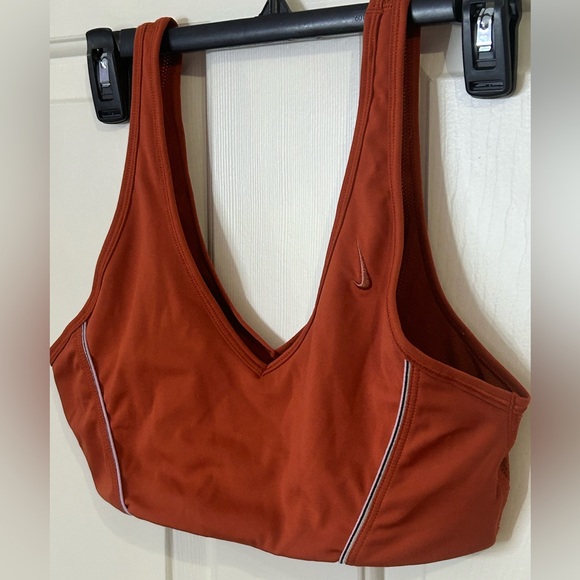 Nike Other - Nike Swoosh Icon Clash Sports Bra Women's V-Neck Medium Burnt Orange